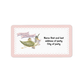 Stork Baby Shower-etiketter Adressetikett