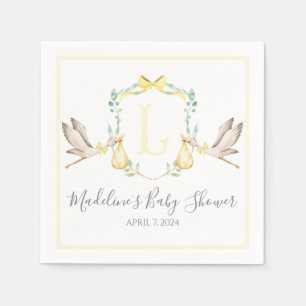 Stork Baby Shower för Preppy Southern Gult Pappersservett
