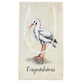 Stork Baby Shower GIft Bag (Neutralt)