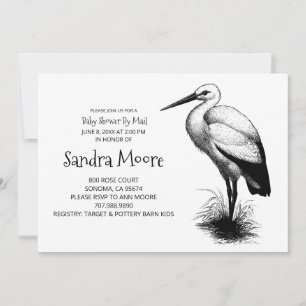 Stork Baby Shower-inbjudan Inbjudningar