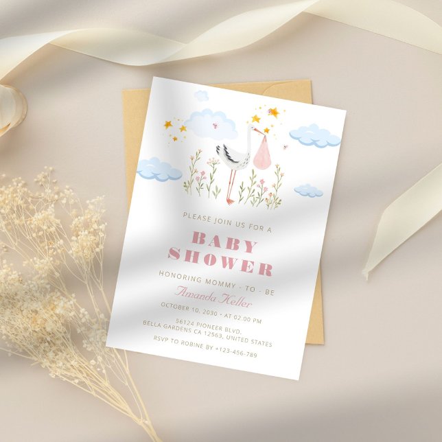 Stork Baby Shower-inbjudan Inbjudningar (Skapare uppladdad)