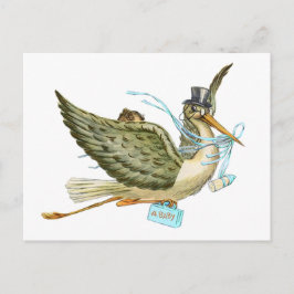 STORK BABY SHOWER INBJUDAN VYKORT