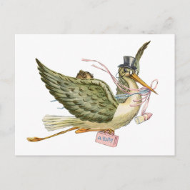 STORK BABY SHOWER INBJUDAN VYKORT
