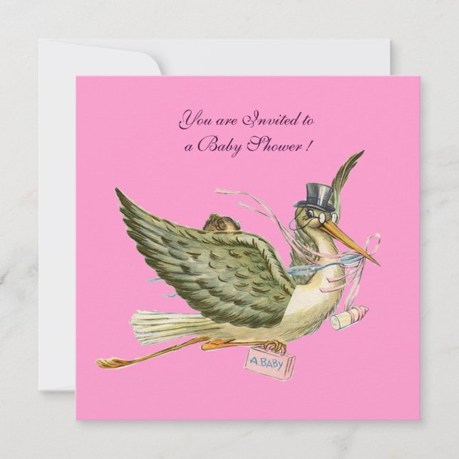STORK BABY SHOWER INBJUDNINGAR (Framsida)