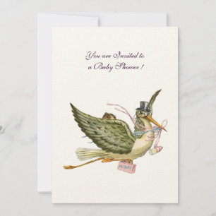 StORK BABY SHOWER, kände sig papper Inbjudningar