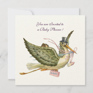 StORK BABY SHOWER, kände sig papper Inbjudningar