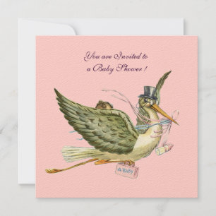 StORK BABY SHOWER, kände sig papper Inbjudningar