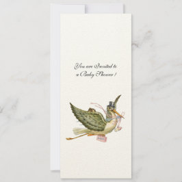 STORK BABY SHOWER, kändes pappert Inbjudningar