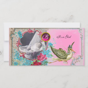 STORK BABY SHOWER MONOGRAM ,ruby Meddelande