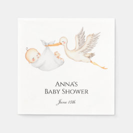Stork Baby Shower Pappersservett
