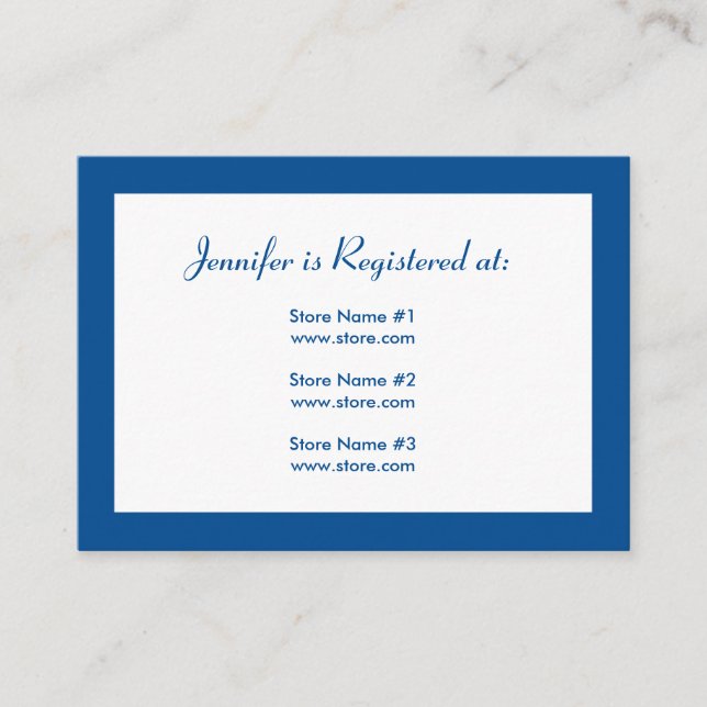 Stork Baby Shower Registry Card - Blue Tilläggskort (Framsida)