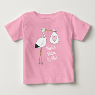 Stork Baby Shower Rosa Girl Girl T Shirt