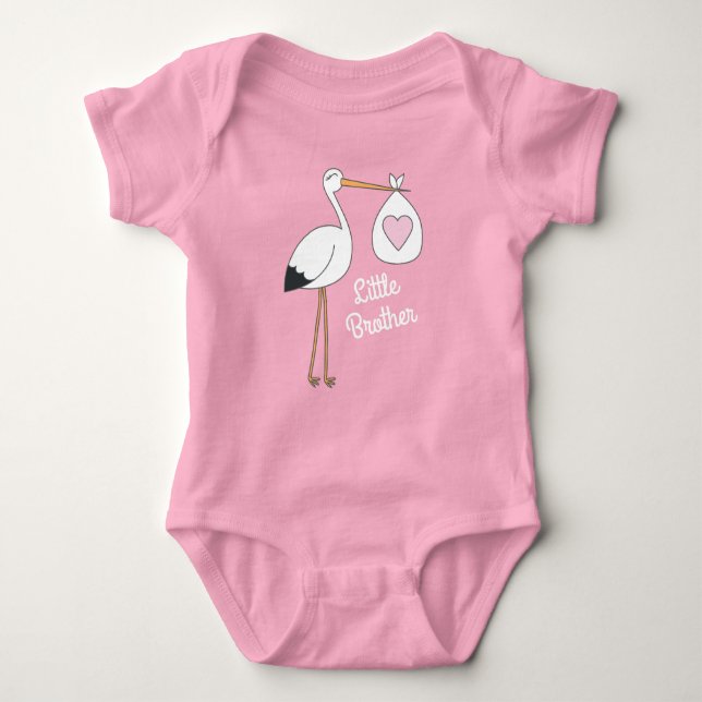Stork Baby Shower Rosa Tjej T Shirt (Framsida)