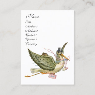 STORK BABY SHOWER,Rosa Vit Visitkort