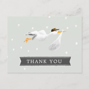 Stork Baby Shower Tack Vykort