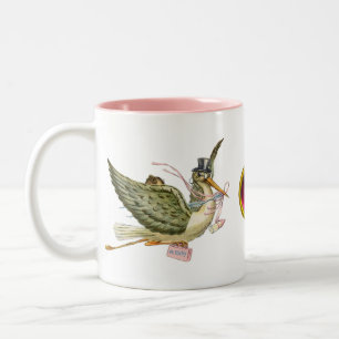 STORK BABY SHOWER Två-Tonad MUGG