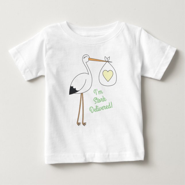 Stork Baby Shower Vår T Shirt (Framsida)