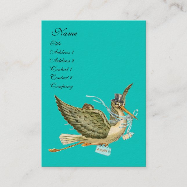 STORK BABY SHOWER VISITKORT (Framsida)