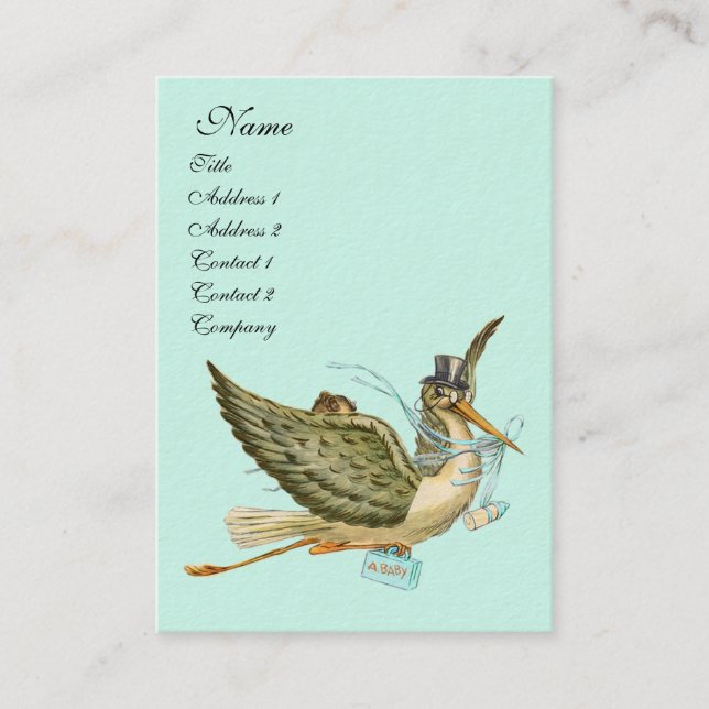 STORK BABY SHOWER VISITKORT (Framsida)