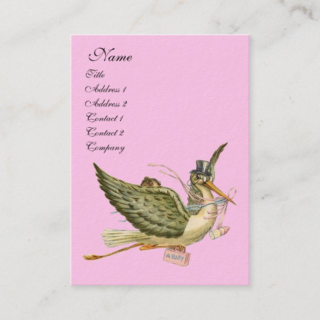 STORK BABY SHOWER VISITKORT (Framsida)