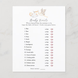 Stork Baby Traits Shower Game