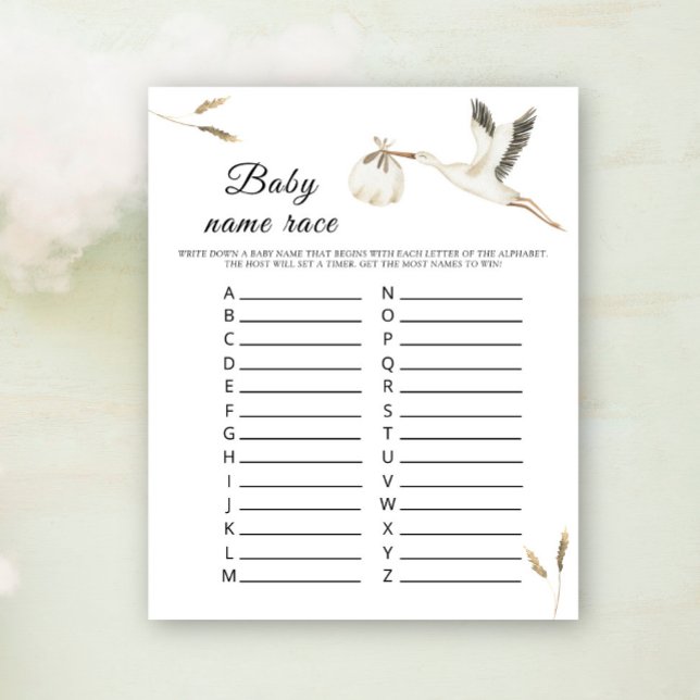 Stork babydusch - Baby namn tävling (Skapare uppladdad)