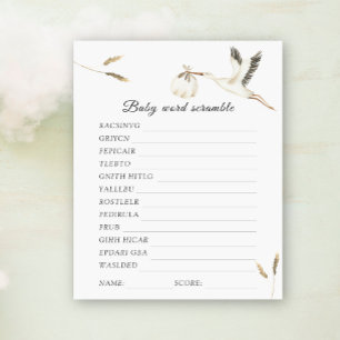 Stork babydusch Ord-skammuschspel