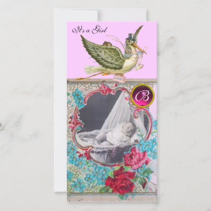 STORK BABYSHOWER MONOGRAM ,ruby Meddelande