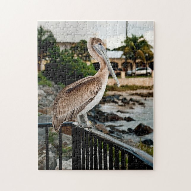 Stork Bird Sitta efter foto från Östersjön Pussel (Vertikal)