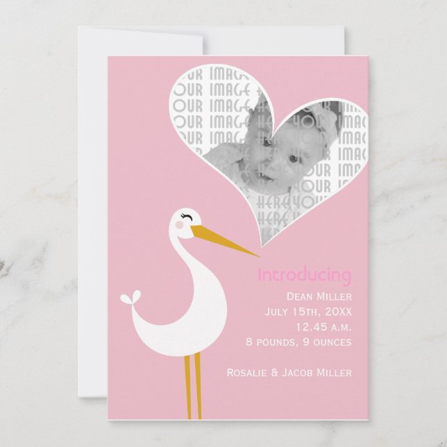 Stork Birth Meddelande (Framsida)
