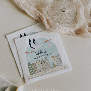Stork Boho Baby Shower Baby Sprinkle Décor Pappersservett