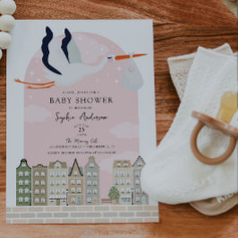 Stork Boho Baby Shower Speciell Delivery Sprinkle Inbjudningar