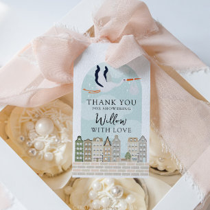 Stork Boho Baby Shower Sprinkle Tack Favor Presentetikett