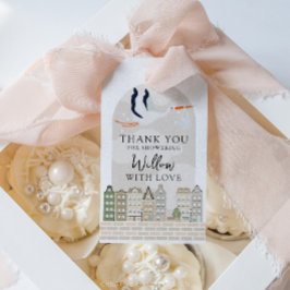 Stork Boho Baby Shower Sprinkle Tack Favor Presentetikett