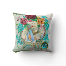 STORK BOY BABY SHOWER Blommigt Birth Boy Baby Stat
