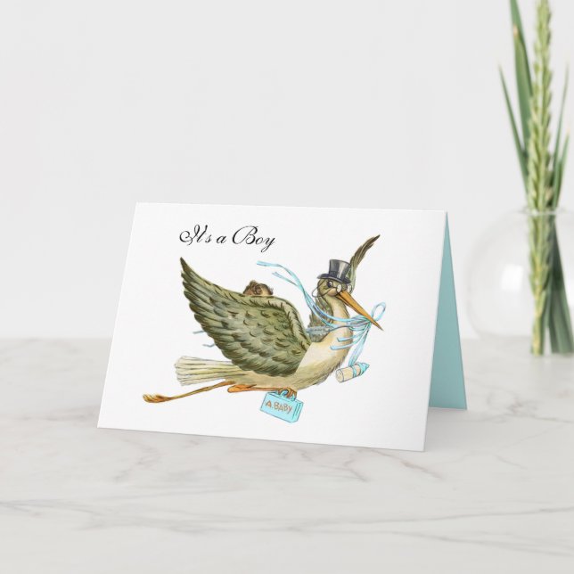 STORK BOY BABY SHOWER INBJUDAN (Framsida)