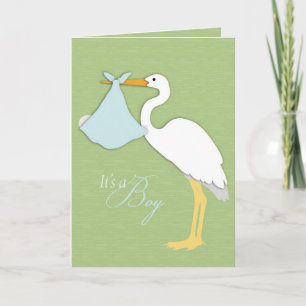 Stork Boy Card Helgkort