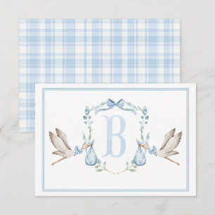 Stork Boy Preppy Southern Blue Shower Tack Kort