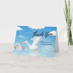 Stork Boys Tack Baby Shower Card Kort