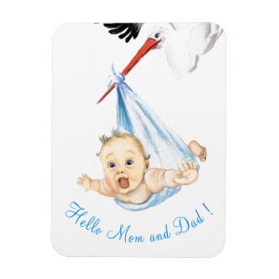 Stork Carriage Baby - Tecknad Teckning Sweet Funny Magnet