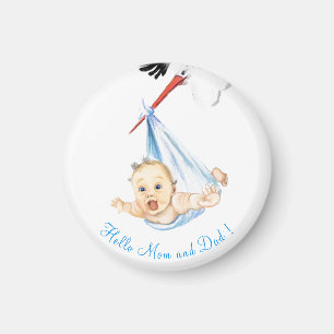 Stork Carriage Baby - Tecknad Teckning Sweet Funny Magnet