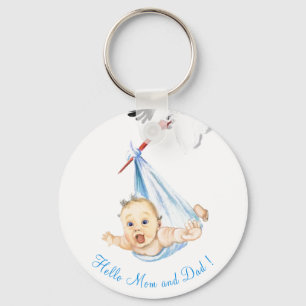 Stork Carriage Baby - Tecknad Teckning Sweet Funny Nyckelring