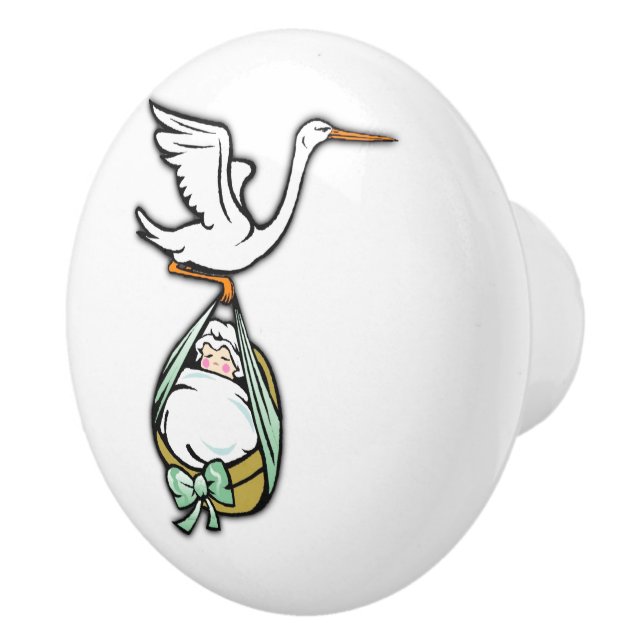 Stork Carries a Baby Knopp (Höger)