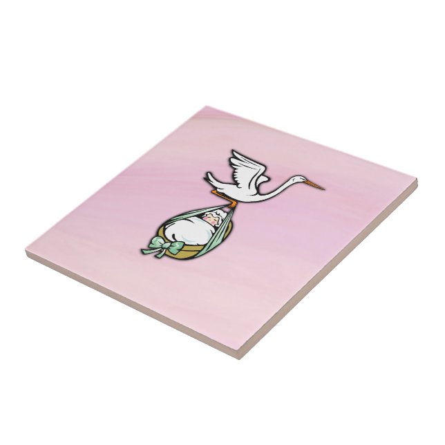 Stork Carries a Flicka Kakelplatta (Sidan)