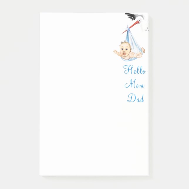 Stork Carshing Baby Funny Sticky Notes Post-it Block (Framsida)