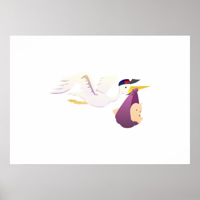 Stork Delivering a Baby Poster (Framsidan)