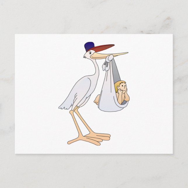 Stork Delivering a Baby Vykort (Framsida)