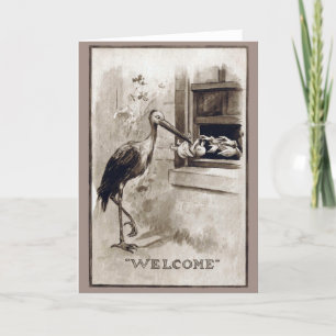 Stork Delivering Baby Vintage Meddelande