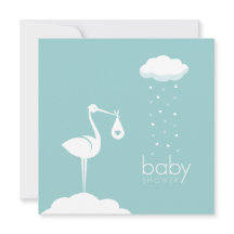 Stork Delivery Boy Shower-inbjudan