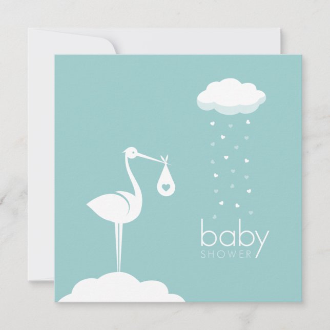Stork Delivery Boy Shower-inbjudan Inbjudningar (Framsida)